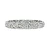 Image 7 : Antique Platinum 0.15 ctw Diamond Alternated Marquise & Square Eternity Band Rin