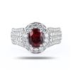 Image 1 : 1.19 ctw UNHEATED Pink Brown Spinel and 0.76 ctw Diamond 18K White Gold Ring