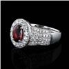 Image 2 : 1.19 ctw UNHEATED Pink Brown Spinel and 0.76 ctw Diamond 18K White Gold Ring