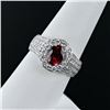 Image 3 : 1.19 ctw UNHEATED Pink Brown Spinel and 0.76 ctw Diamond 18K White Gold Ring