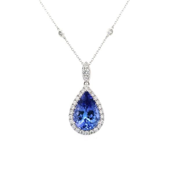 Fashion Pear Shaped Tanzanite Pendant and Chain