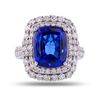 Image 1 : 6.27 ctw Tanzanite and 1.41 ctw Diamond Platinum Ring