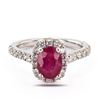 Image 1 : 1.86 ctw MADAGASCAR Ruby and 0.70 ctw Diamond 18K White Gold Ring (GIA CERTIFIED