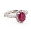 Image 2 : 1.86 ctw MADAGASCAR Ruby and 0.70 ctw Diamond 18K White Gold Ring (GIA CERTIFIED