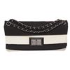 Image 1 : Chanel Black White Canvas 2.55 Reissue Flap Shoulder Bag