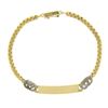 Image 3 : 14k Gold 6.25" Engravable ID Chain Bracelet w/ Diamond Interlocking Circle Side