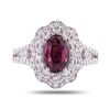 Image 1 : 1.87 ctw Purple Pink Sapphire and 0.84 ctw Diamond Platinum Ring (GIA CERTIFIED)