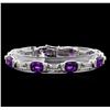 Image 1 : Crayola 20.00 ctw Amethyst and White Sapphire Bracelet -.925 Silver