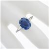 Image 4 : Vintage 14K Gold Burma No Heat 4.56 ctw GIA Oval Blue Sapphire & Diamond Ring