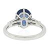 Image 8 : Vintage 14K Gold Burma No Heat 4.56 ctw GIA Oval Blue Sapphire & Diamond Ring