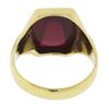 Image 6 : Men's 14k Gold Cabochon Custom Cut Red Stone Bezel Solitaire Cocktail Ring