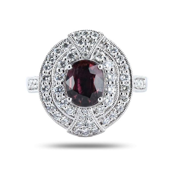 1.52 ctw UNHEATED Pink Sapphire and 0.80 ctw Diamond Platinum Ring (GIA CERTIFIE