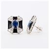 Image 1 : 2.60 ctw Blue Sapphire and 1.11 ctw Diamond Platinum Earrings