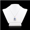 Image 1 : 5.41 ctw Blue Sapphire and 1.34 ctw Diamond Platinum Pendant (GIA CERTIFIED)