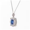 Image 3 : 5.41 ctw Blue Sapphire and 1.34 ctw Diamond Platinum Pendant (GIA CERTIFIED)