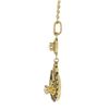 Image 5 : Antique Gold 0.14 ctw Diamond Open Work Floral Drop Dangle Lavalier Pendant