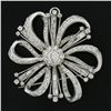 Image 5 : Vintage Platinum Gia 8.2 ctw Diamond Large Flower Statement Pin Brooch Pendant