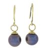 Image 5 : Classic 14k Yellow Gold 8.3mm Round Gray Tahitian Pearl Dangle Hook Earrings