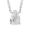 Image 2 : New 14k White Gold .34 ctw Pear Diamond Tear Drop Solitaire Pendant Chain Neckla