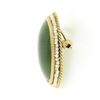 Image 5 : Vintage 14k Gold Oval Cabochon Jade Seed Pearl Twisted Wire Frame Brooch Pendant