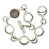 Image 3 : Georg Jensen Silver Open Round Link Chain 474 Bracelet w/ Toggle Clasp & Quartz