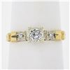 Image 1 : Vintage 14k Two Tone Gold Old European Cut Diamond Solitaire Engagement Ring