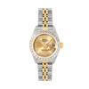 Image 2 : Rolex Ladies Two Tone Quickset Champagne Roman Yellow Gold Diamond Bezel Datejus