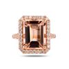 Image 1 : 7.76 ctw Morganite and 0.91 ctw Diamond 14K Rose Gold Ring