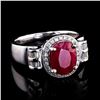 Image 3 : 3.13 ctw Ruby and 0.37 ctw Diamond Platinum Ring