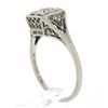 Image 9 : Antique Art Deco Belais 18K Gold Old European Diamond Squared Filigree Work Ring