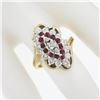 Image 7 : Vintage H. Stern 14K Gold 1.60 ctw Ruby & Diamond Marquise Shape Cocktail Ring