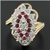 Image 8 : Vintage H. Stern 14K Gold 1.60 ctw Ruby & Diamond Marquise Shape Cocktail Ring