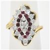 Image 9 : Vintage H. Stern 14K Gold 1.60 ctw Ruby & Diamond Marquise Shape Cocktail Ring