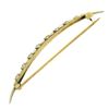 Image 2 : Antique Victorian 14K Yellow Gold Round Sapphire Seed Pearl Crescent Pin Brooch