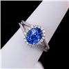 Image 3 : 2.77 ctw UNHEATED Blue Sapphire and 0.34 ctw Diamond 18K White Gold Ring (GIA CE