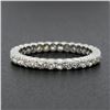 Image 5 : Antique Platinum 0.80 ctw Pave Old Cut Diamond Eternity Stack Wedding Band Ring