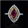Image 1 : 1.15 ctw Ruby and 0.22 ctw Diamond 18K White and Yellow Gold Ring