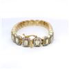 Image 6 : 18KT Yellow Gold 8.91 ctw Emerald Cut & Diamond Tennis Bracelet
