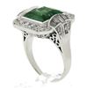 Image 5 : Vintage Platinum 5.2 ctw AGL Square Step Colombian Emerald & Diamond Platter Rin
