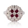 Image 1 : 0.66 ctw Ruby and 0.70 ctw Diamond Platinum Ring