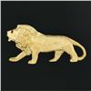 Image 6 : Vintage 18K Yellow Gold Detailed Textured Standing Lion w/ Ruby Eye Brooch Pin