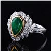 Image 2 : 1.37 ctw Emerald and 0.64 ctw Diamond 18K Yellow and White Gold Ring