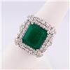 Image 3 : 9.48 ctw Emerald and 1.77 ctw Diamond Platinum Ring
