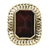 Image 4 : Vintage Handmade 14k Gold Rectangular Carved Intaglio Carnelian Cocktail Ring