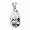 Image 2 : 18K White Gold .36 ctw Emerald Diamond Engraved Fancy Baby Girl Shoe Charm Penda