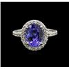 Image 2 : 2.65 ctw Tanzanite and Diamond Ring - 14KT White Gold