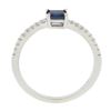 Image 8 : New 14k Gold 0.70 ctw Square Cut Sapphire Diamond Solitaire Stack Engagement Rin
