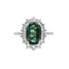 Image 1 : 14kt WG Green Sapphire & Dia Halo Ring ring