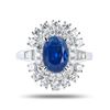 Image 1 : 2.98 ctw UNHEATED Blue BURMESE Sapphire and 1.37 ctw Diamond Platinum Ring (GIA