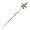 Image 3 : Antique Victorian 14K Rosy Yellow Gold Seed Pearl Fleur De Lis Stick Pin